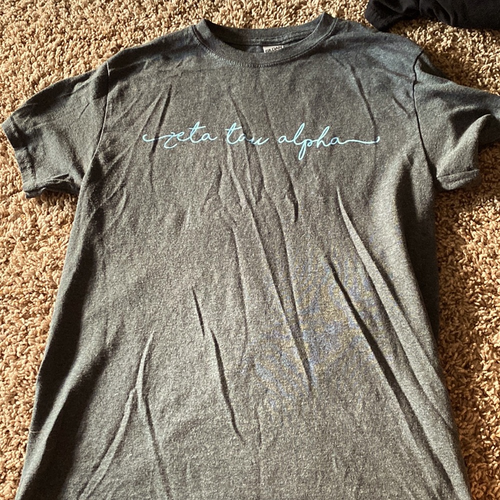 Grey and Light Blue Zeta Tau Alpha Sorority Tee